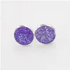 Stud Bk 12Mm Round Druzy Stone Earrings Bling Drusy Resin Sier For Women Ladies Fashion Handmade Jewelry Gift Drop Delivery Dhhdo