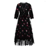 Robes décontractées femmes longue fête fraise robe été paillettes maille douce Lolita taille haute noir rose Tulle Maxi