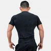 Erkek Tişörtler Erkekler Spor Tshirt Kısa Kollu Tişörtlü Erkek Spor Tişörtleri Baskılı Sıkıştırma Spor Salonu 3D Sıkıştırma Adam Üstleri Vücut Geliştirme Tişörtleri J230705