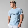 Mannen T-Shirts Raglanmouwen Side Gestreepte GYM Running Mannen T-shirt Sport T-shirts Bodybuilding Fitness Mannelijke Workout Katoen Tees Tops J230705