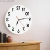 Wall Clocks Reverse Wall Clock Unusual Numbers Backwards Modern Decorative Clock Watch Excellent Timepiece For Your Wall Y200109 Z230707