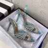 Aquazzura Sandal 2023 New Designer Shoes Begum bowknot butterfly PVC pumps red high heels diamond shine sandals rhinestone Transparent women crystal shoe