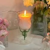 Candle Holders Dual Use Flower Shaped Glass Cup Holder For Wedding Party Wax Table Centerpiece