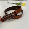 Ceinture de designer pour femme Largeur 2,8 cm Boucle en alliage de zinc Tête de ceinture en cuir de vachette Ceinture en cuir de vachette pour femme à enfiler