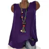 Women's Plus Size TShirt Vintage Linen Blouse Women 5xl Sleeveless Tops Blusas O Neck Baggy Vest Summer Tunic Camisas Mujer A20 230705