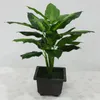 Fleurs décoratives Grand 50CM Evergreen Plante Artificielle 25 Feuilles Réaliste Bush Plantes En Pot En Plastique Arbre Vert Maison Jardin Bureau