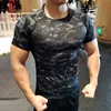 Men's T-Shirts Mens Running Sports t shirts Gym Fitness Training Compression Quick dry Tshirt Male Crossfit Bodybuilding Tee Tops Clothing J230705