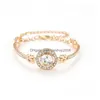 Charme Bracelets De Luxe Cubique Zircone Pierre Pour Les Femmes Bling Diamant Artificiel Or Sier Rose Chaîne Bracelet Bijoux De Mode Cadeau Drop Dhkuy