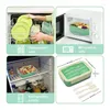 Servies Sets Dozen Voor Volwassenen 1400 ML Bento Lunchbox Kids Kinderen Met Lepel Vork Containers Compartimenten (Groen)