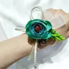 Dekorativa blommor 1 st Bröllopsarmband Corsage Bal Blomma Boutonniere Henna Tillbehör Knapphål Brud Män Brudtärna Handled Bröllop