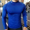 Erkek Tişörtler Sıkıştırma Gömlek Erkekler Çalışıyor Uzun Kollu Tshirt Kas Egzersiz Spor Giyim Adam Spor Salonu Sıska Tee Üstleri J230705