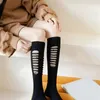 Women Socks 1 Pair Girls Ripped Style Female Broken Destroyed Sock Lolita Japanese JK Knee High Student Stockings D08E