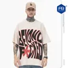 FGSS Erkek Giyim 2023 Yaz Yeni Moda Brand American High Street Yaratıcı Soyut Mektup Baskı Yuvarlak Boyun Kısa Kollu T-Shirt