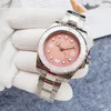 Men's Automatic watch 40MM 904L all stainless steel pink dial watch sapphire super luminous waterproof sports watch