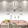 Orologi da parete Modern DIY Orologio da parete grande 3D Superficie a specchio Sticker Home Decor Art Design New Z230706