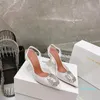 Zapatos de vestir Bombas Tacones altos Sandalias sexy para mujer Zapato de fábrica Lujo Saeda Crystal