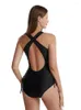 Baddräkt för damer Kvinnor One Piece Baddräkt 2023 Sexig Hollow Out Svart Tied Patchwork Push Up Monokini Backless Baddräkt Q45