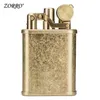 ZORRO Vintage Brass Mechanical Automatic Eject Switch Kerosene Lighter Reusable Cigarette Lighter-5.7cm 8T15 No Gas