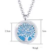 Pendant Necklaces High Quality Aromatherapy Essential Oil Diffuser Stainless Steel Chain Tree Of Life Floating Locket Necklace For D Dhpct