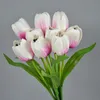 Factory Directly Silk Tulip 9 Heads Decoration Artificial Tulip Flower Bunch Tulip for Home Room Office Party Wedding Decoration