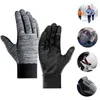 Gants de cyclisme unisexe hiver mode mitaines doux thermique chaud coupe-vent ski épais doigt complet solide anti-dérapant Sports de plein air