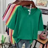 T-shirt taglie forti da donna T-shirt LQSONGY T-shirt con scollo a V tinta unita 100 cotone L6XL Top manica corta Basic Summer Couple Camicie oversize 230705