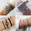 Charm Bracelets Bohemian Colorful Wax Thread For Women's Ethnic Style Handmade Rope Woven Fried Dough Twists Bracelet 3-piece Set