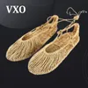 Slippers VXO HandWoven Straw Sandals Hemp Slipper And Men Summer Rattan 230704