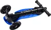 Scooter dobrável de 3 rodas Mega GlideKick com barra em T extensível de rodas iluminadas - azul
