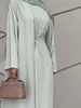 Abbigliamento etnico Primavera Abito musulmano Abaya Set 3 pezzi Nida Perline Una linea Maxi Kimono Jubah Robe Abayas Vestidos Islamic 230705