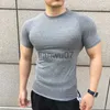 Koszulki męskie Nowi mężczyźni Lato z krótkim rękawem Fitness T Shirt Running Sport Gym Muscle T Shirt w dużym rozmiarze Workout Casual Wysokiej jakości topy Odzież J230705
