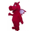 Traje de mascote de dragão leve vermelho tamanho adulto Fantasia de tema de desenho animado Vestuário de anúncios