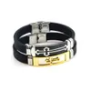 Charm Bracelets Punk Black Sile For Men Women Stainless Steel Scorpion Cross Design Bangle Wristbands Fashion Jewelry Gift Drop Deliv Dhiaz