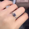 Cluster Rings Alexandrite Ring Princess Cut Engagement 925 Sterling Silver 6x6mm Gemstone Jewelry