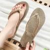 Slippers Fashion Summer Straw Sandals Flip Flop el Ladies Shoes Lndoor Outdoor FlipFlops Beach Flat Slides 230704