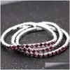 Tennis Coréen 3.5Mm Une Rangée Strass Stretch Bracelets Cristal Glacé Bracelet Bracelet Pour Femmes Dames Bijoux De Mode En Bk Dr Dhyjp