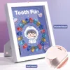 Frames Baby Milk Teeth Keepsakes Organizer Box Baby Souvenirs Teeth Storage Box Photo Frame Decoration Cartoon Astronaut Kids Gifts