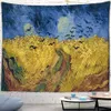 Tapestries Dome Cameras Star Moon Night Van Gogh Painting Wall Hanging Living Room Decoration Wall Hanging Tapestry Yoga Mat Rug Home Decor Blanket