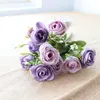 Fleurs décoratives 5 Branches MINI Roses Fleur Artificielle Décoration En Soie Pour La Fête De Mariage Célébration À La Maison