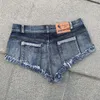 Damen Shorts Sommer Frauen Hohe Taille Sexy Kurze Jeans Übergroße Quaste Casual Denim Booty Weibliche Micro Mini Urlaub Club Tragen