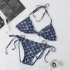 Designer-Bikinis für Damen, zweiteilige Bademode, Sets, sexy Badeanzüge, Buchstaben, Strandmode, Badeanzüge mit niedriger Taille, Neckholder-Badeanzüge