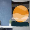 Arazzi Telecamere a cupola Sun Trippy Mountain Forest Trees Wall Hanging Hippie Landscape Tapestry Wall Hanging for Living Room Boho Home Decor R230714