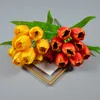 Factory Directly Silk Tulip 9 Heads Decoration Artificial Tulip Flower Bunch Tulip for Home Room Office Party Wedding Decoration