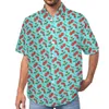 Męskie koszule na co dzień Retro Cherry Luźna koszula Mężczyzna Plaża Vintage Owoce Nadruk Hawajski Graficzny Krótki rękaw Nowość Bluzki oversize