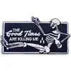 The Good Times Are Killing Me Sewing Notions 100% Embroidered Iron On Patches Sew On Skull Novelty DIY Applique Custom For Clothin240o