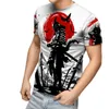 Mannen T-shirts Zomer Vintage Japanse Samurai T-shirt Mannen Katoen Casual Korte Mouw Tops ONeck Oversized Herenkleding Punk Streetwear 6xl 230704