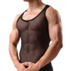 Canotte da uomo Canottiera trasparente Canotta trasparente senza maniche Maglia traspirante Bodybuilding Fitness Canottiera da uomo sexy 230704