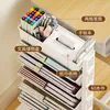 Filing Supplies Student Removable Storage Shelf Desk Side Bookshelf Bookcase Shelves with Wheels Rack Hanging Food Trolley 230705