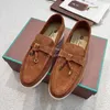 LP Loafers Tasarımcı Ayakkabıları Loro Erkekler Kadın Loafers Düz Düşük Üst Süet İnek Deri Oxfords Sıradan Ayakkabı Mokasenler Loafer Kaynak Sabitler Elbise