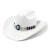 Artificial Wool Western Cowboy Hat For Men's Women's Winter Autumn Wide Brim Gentleman Jazz Hats Cloche Church Sombrero Cap
